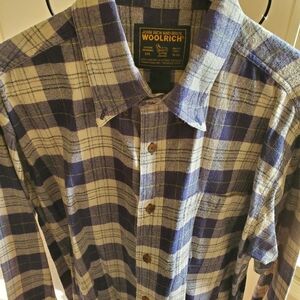 Woolrich Men's Blue Plaid Shirt